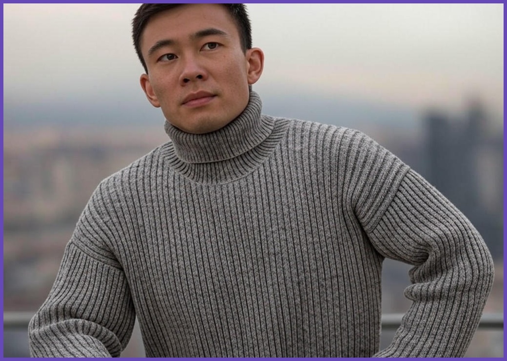 [1+1] 이브 남성용 골지 오버핏 반집업 니트 긴팔 맨투맨 빅사이즈 (6320-2)