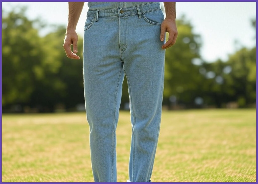 2장 세트 남성용 여름 쿨 세미 와이드 데님 팬츠 청바지 빅사이즈 (5302-2)