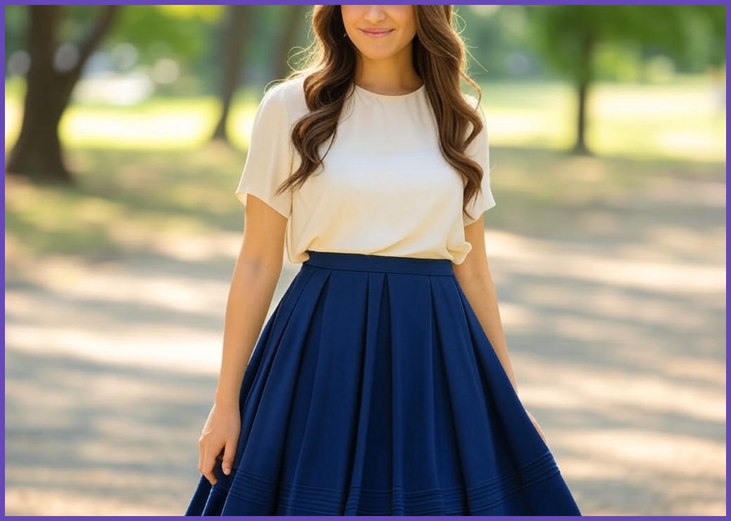 A라인 플레어 롱스커트 밴딩 스판 치마 - 이미지 1