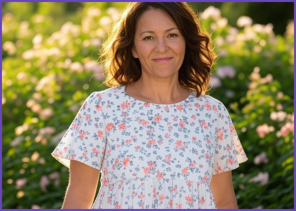 VBFGRT 중년 여성 여름 라운드 패션 루즈핏 미디 원피스 프린트 엄마 스커트 빅사이즈