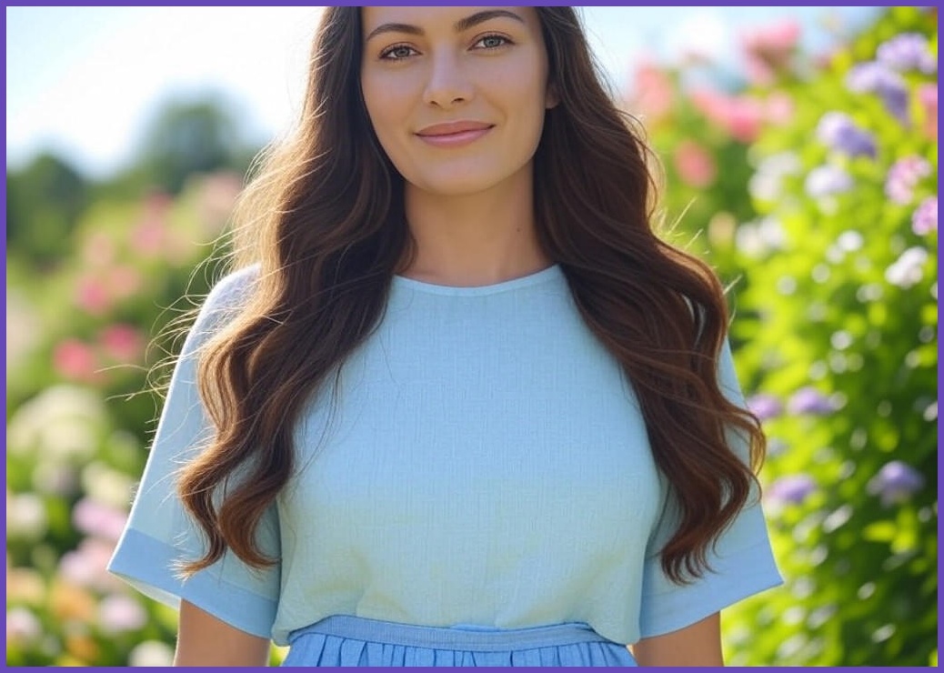 네모 여성용 린넨랩 스커트 - 이미지 1