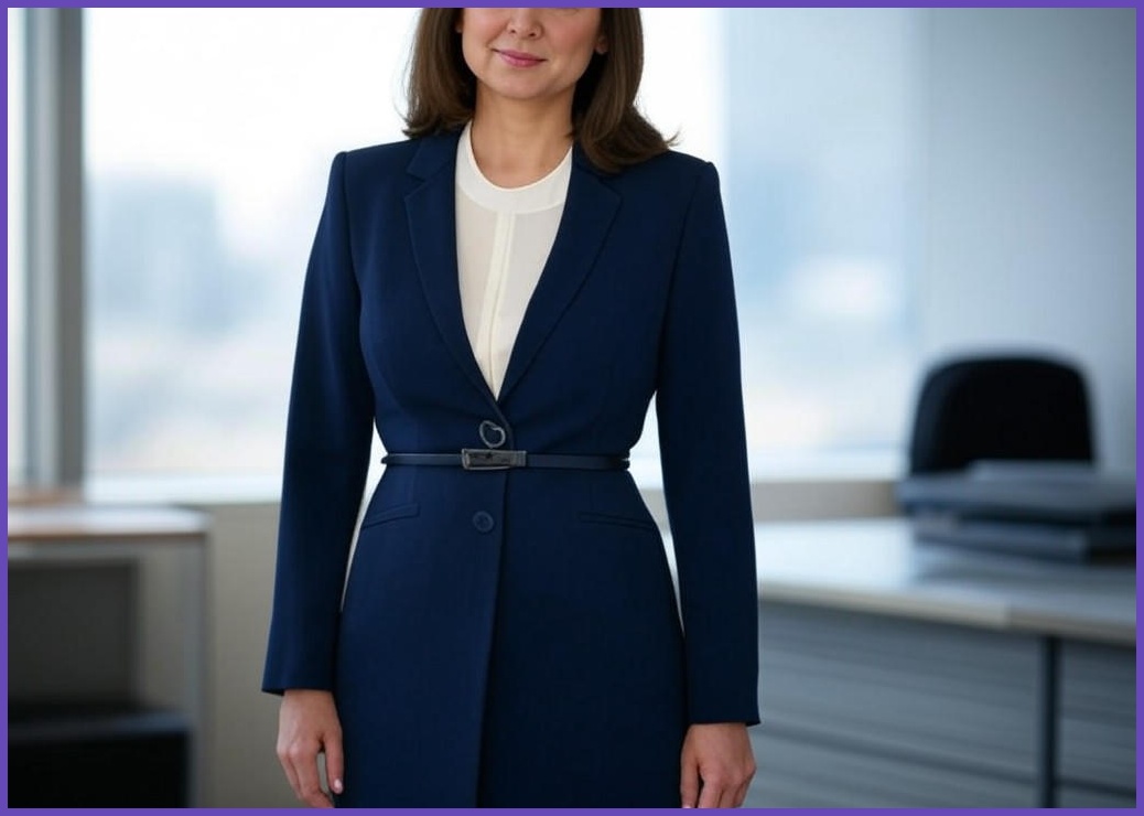 네모엔룩 여성용 카라포멀 정장 오피스 하객룩 허리끈 반소매 미디 원피스