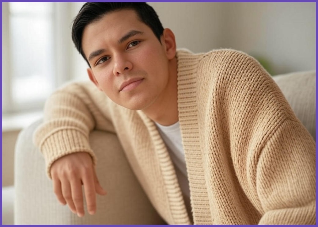 라틱 남자 고퀄리티 오버핏 기본 니트 가디건