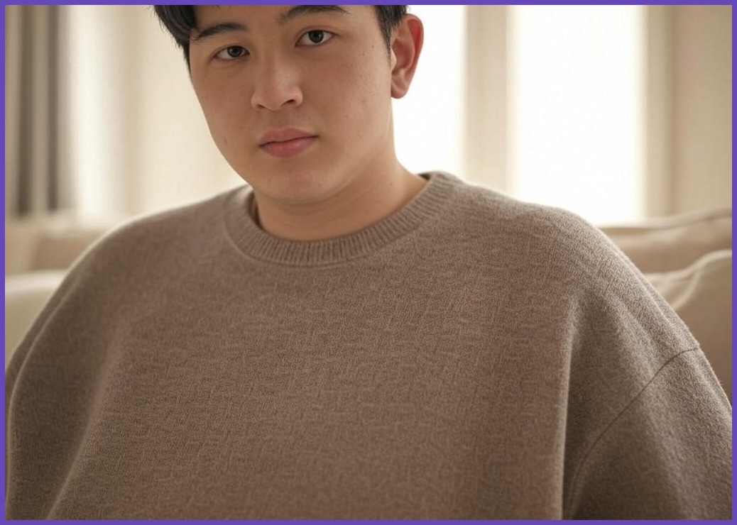 라틱 남자 소프트 스판 니트 라운드 빅사이즈 스웨터