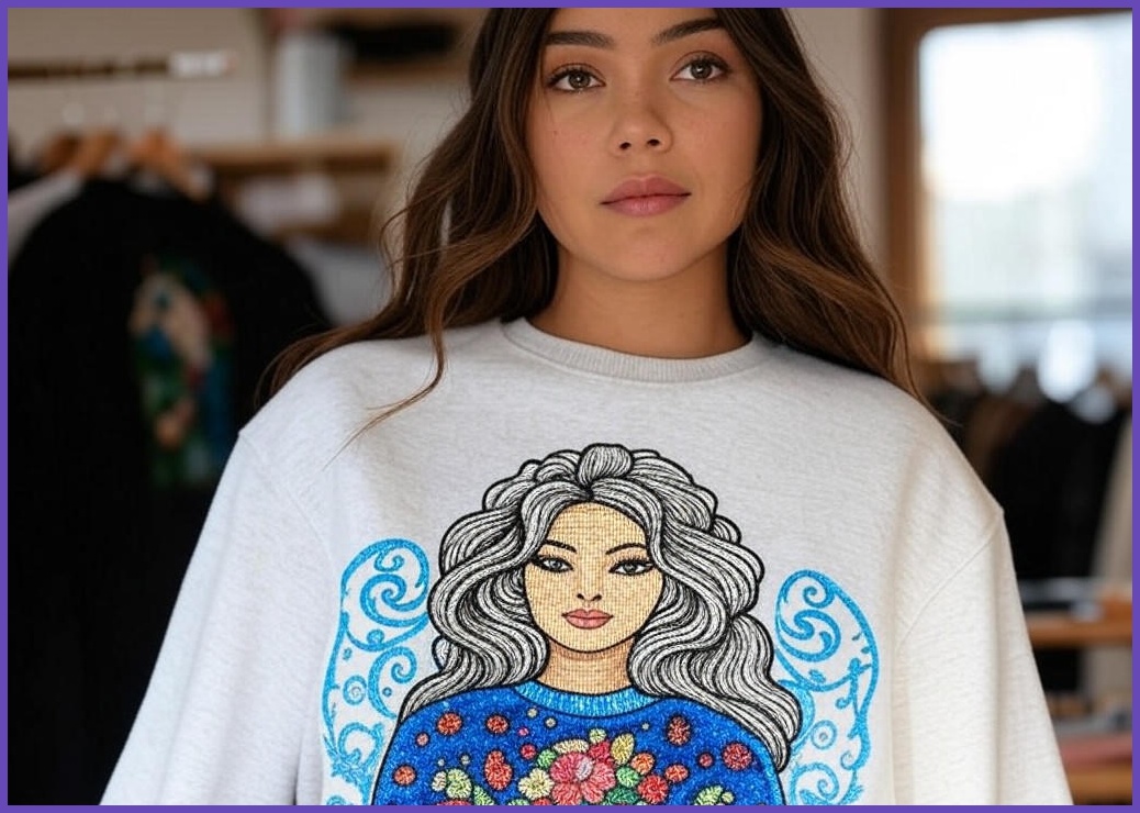 아피나르 자수 그래픽 스웻셔츠 Atelier Afinar