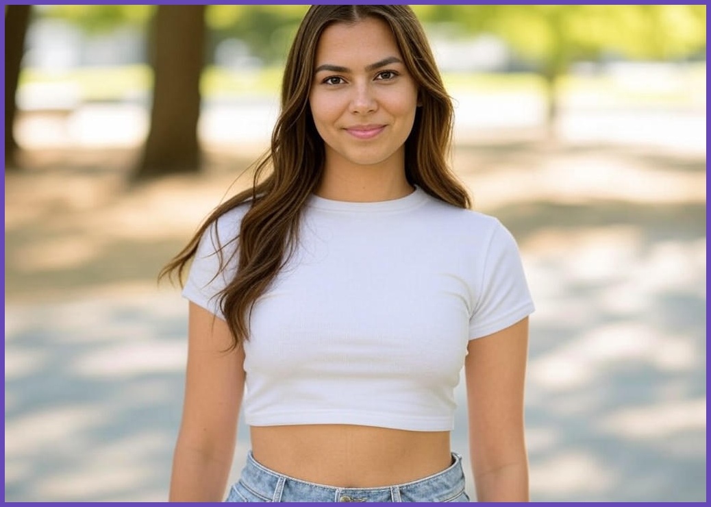 엘쏘 여성용 언밸런스 크롭 반팔 티셔츠