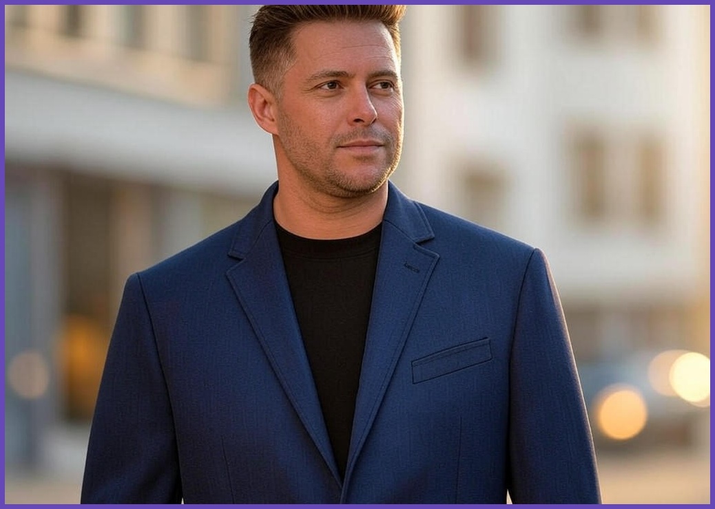 이브 남성용 쿨 세미 오버핏 싱글 블레이저 자켓 빅사이즈 (6102-1)