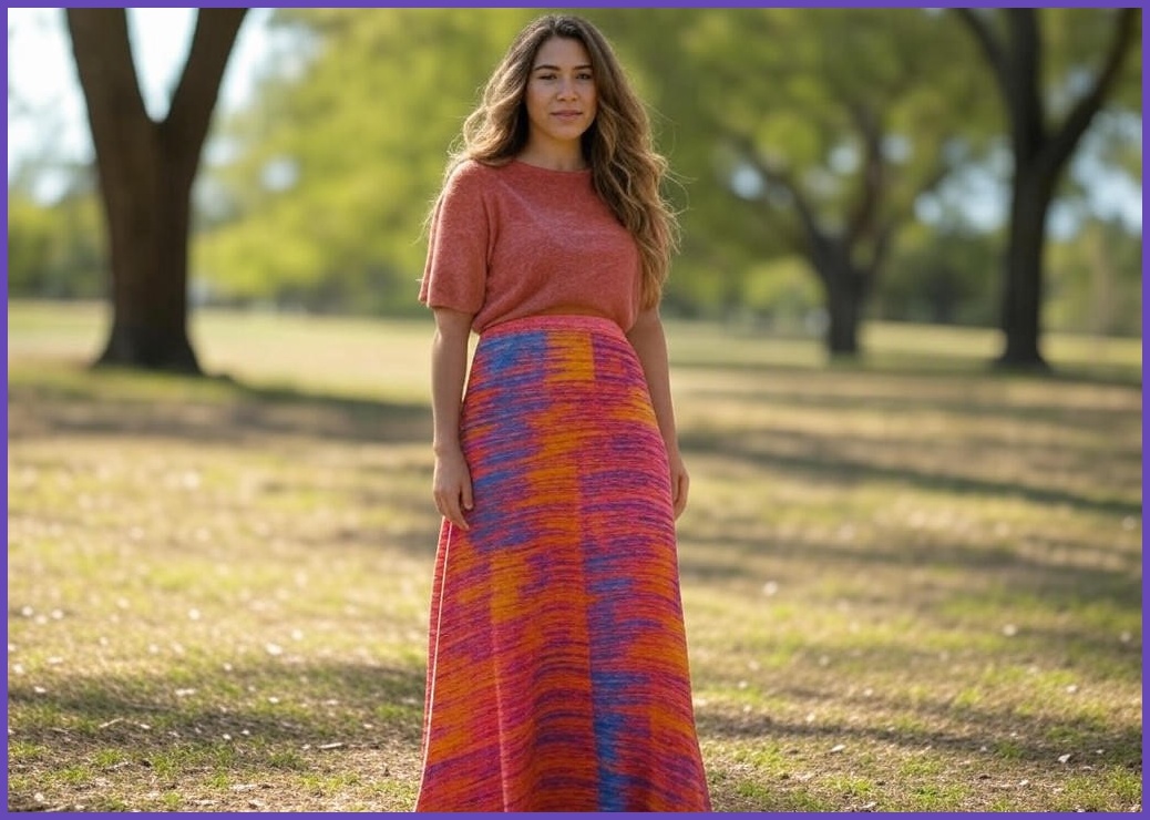 픽앤피크 빅사이즈 신축성이 큰 H라인 스판 골지 롱 스커트 (66-100)